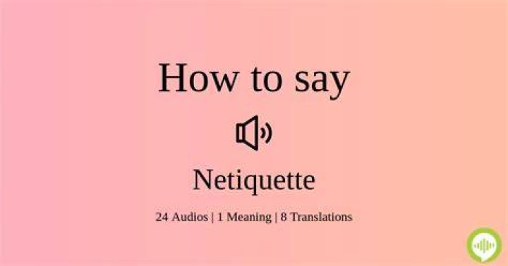 How to pronounce netiquette